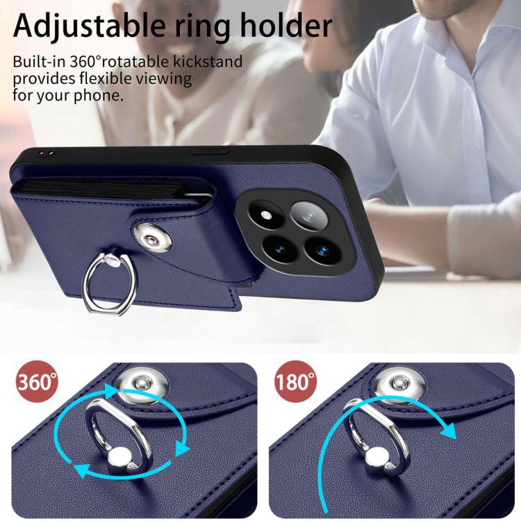 For Redmi Note 14 Pro+ 5G Global Organ Card Bag Ring Holder Phone Case