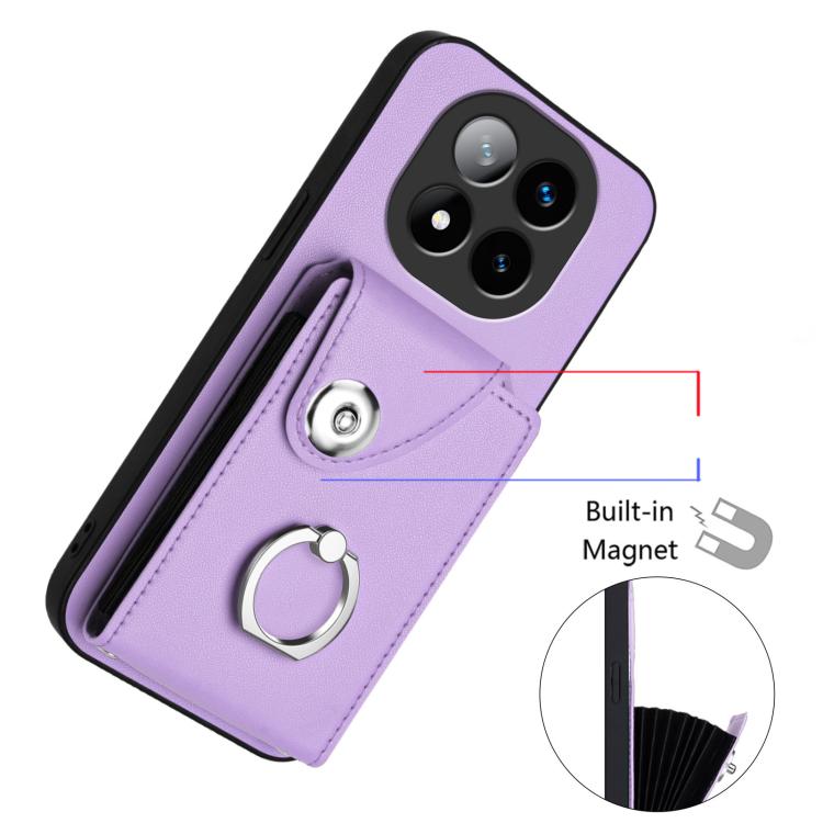 For Redmi Note 14 Pro+ 5G Global Organ Card Bag Ring Holder Phone Case