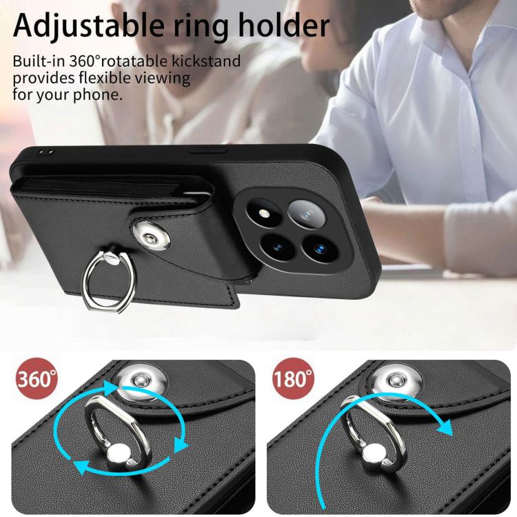 For Redmi Note 14 Pro+ 5G Global Organ Card Bag Ring Holder Phone Case