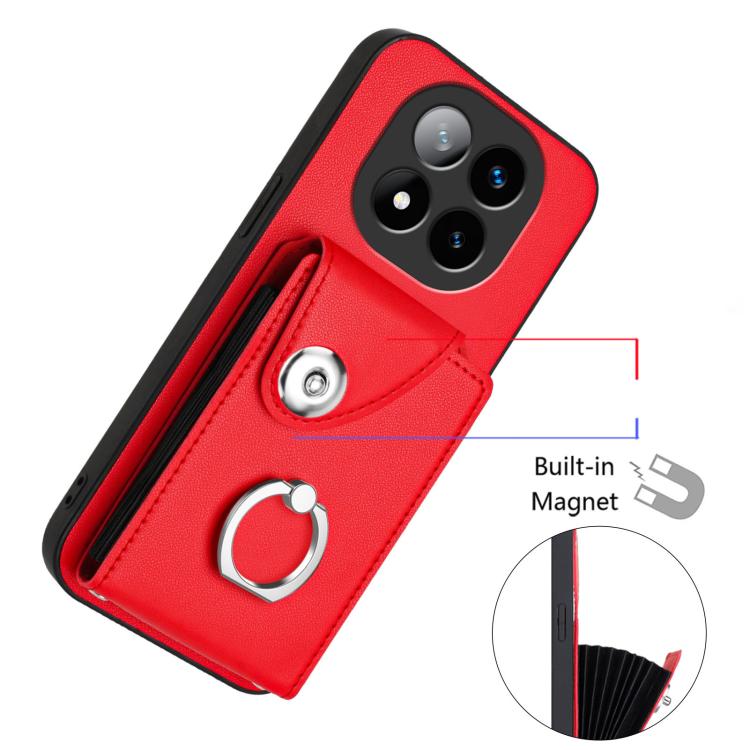 For Redmi Note 14 Pro+ 5G Global Organ Card Bag Ring Holder Phone Case