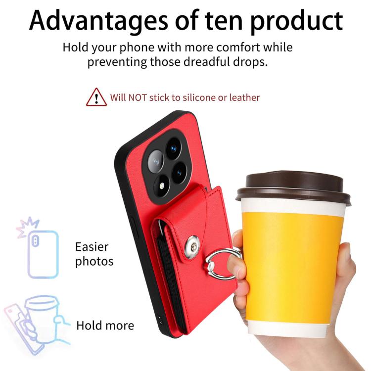 For Redmi Note 14 Pro+ 5G Global Organ Card Bag Ring Holder Phone Case