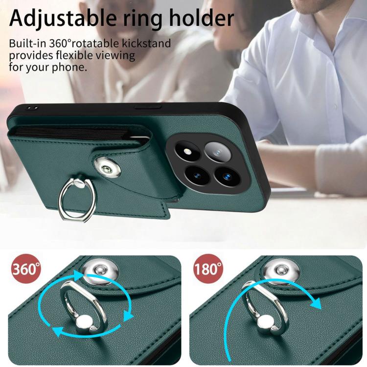 For Redmi Note 14 Pro+ 5G Global Organ Card Bag Ring Holder Phone Case