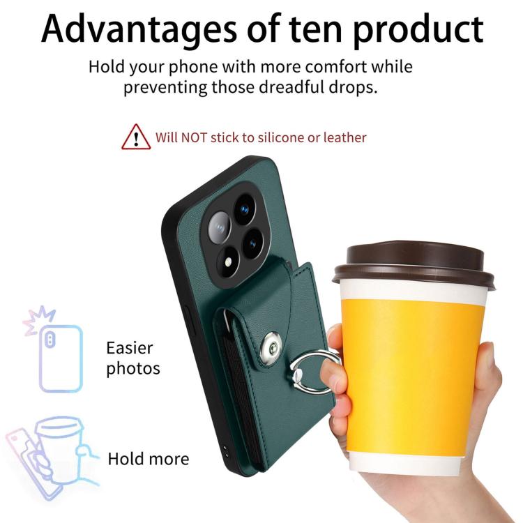 For Redmi Note 14 Pro+ 5G Global Organ Card Bag Ring Holder Phone Case