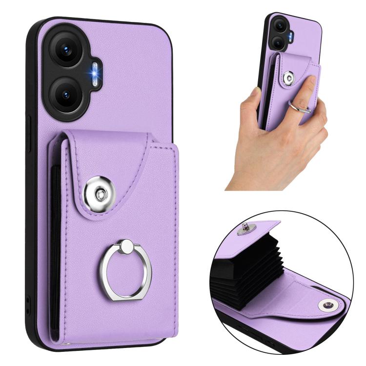 For Redmi Turbo 4 Pro / Poco F7 Organ Card Bag Ring Holder Phone Case
