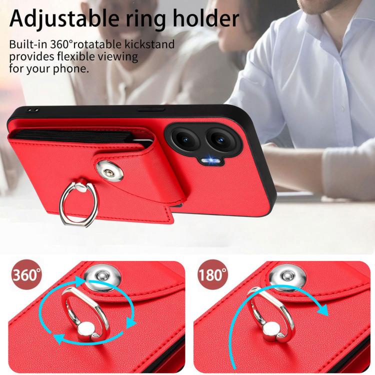 For Redmi Turbo 4 Pro / Poco F7 Organ Card Bag Ring Holder Phone Case
