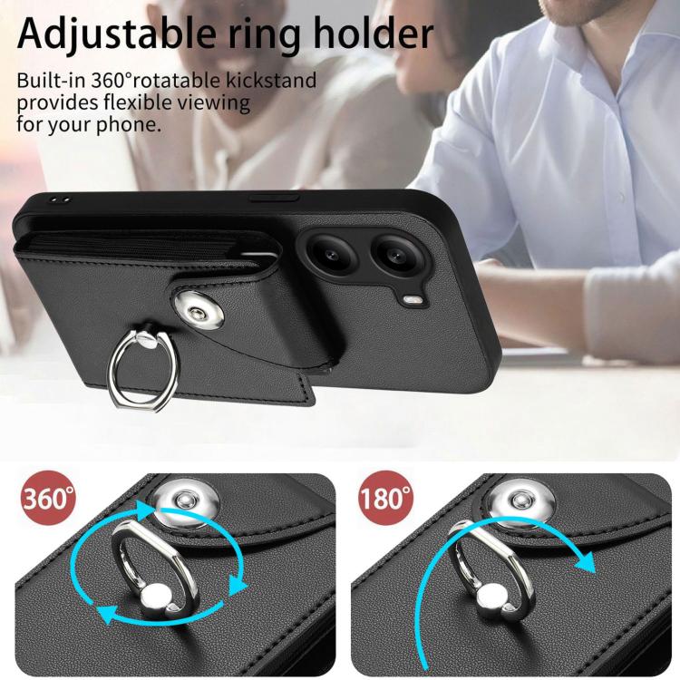 For Xiaomi Poco X7 Pro Organ Card Bag Ring Holder Phone Case
