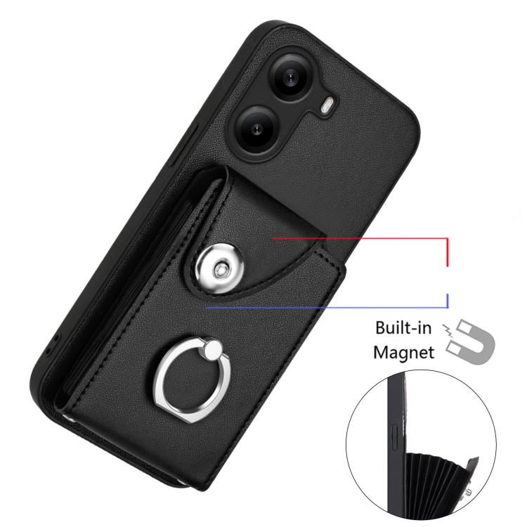 For Xiaomi Poco X7 Pro Organ Card Bag Ring Holder Phone Case