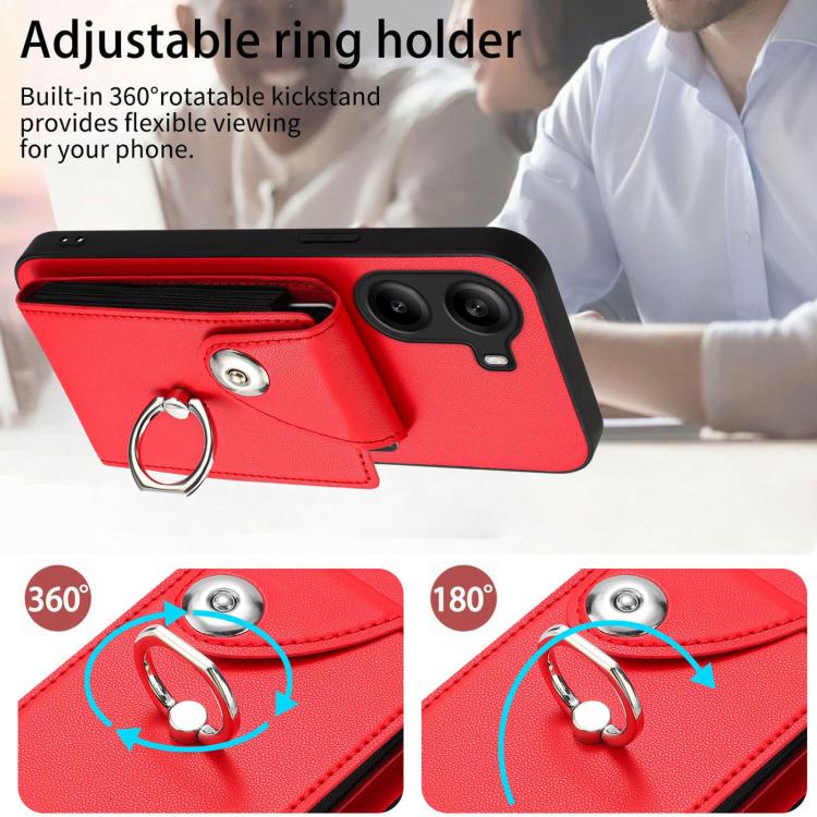 For Xiaomi Poco X7 Pro Organ Card Bag Ring Holder Phone Case