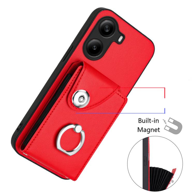 For Xiaomi Poco X7 Pro Organ Card Bag Ring Holder Phone Case