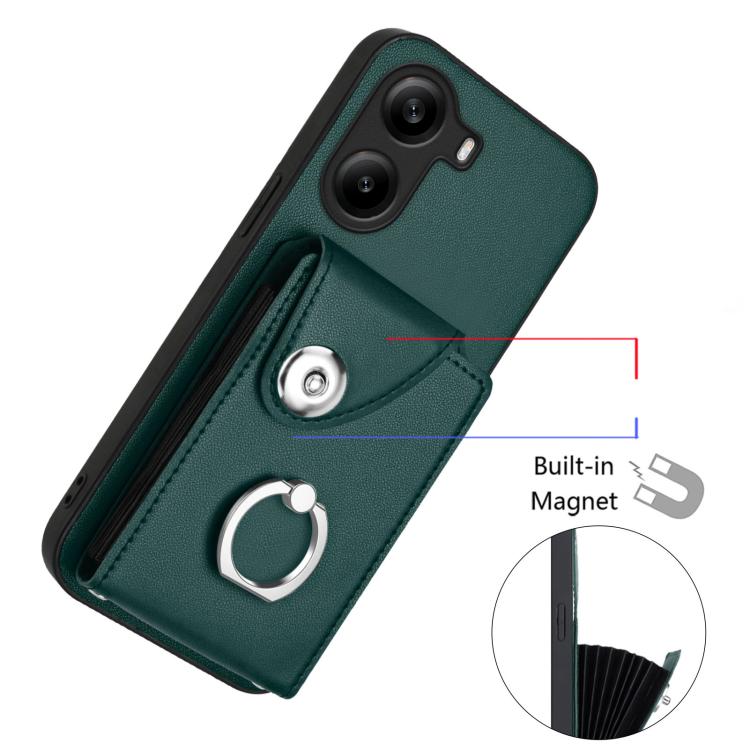 For Xiaomi Poco X7 Pro Organ Card Bag Ring Holder Phone Case