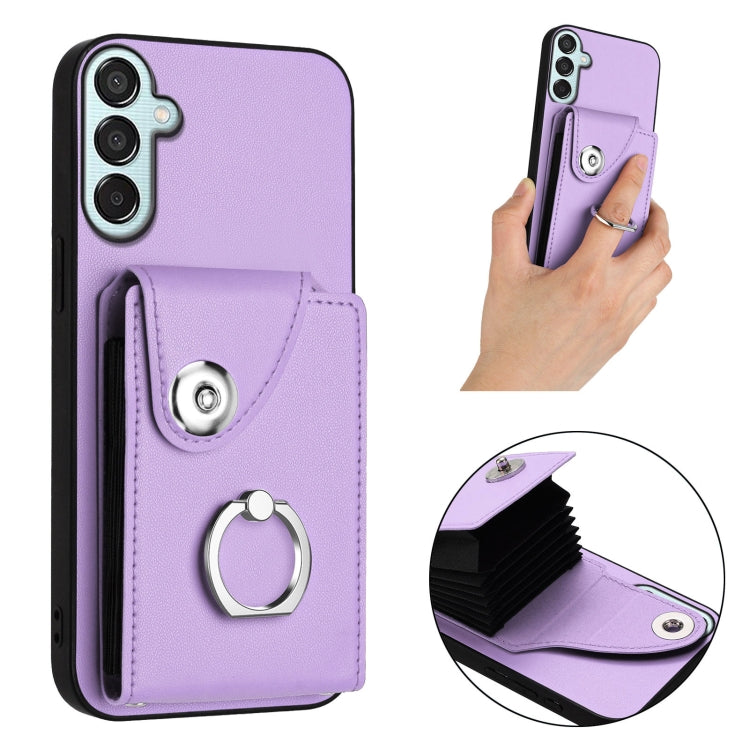 For Samsung Galaxy F15 / M15 Organ Card Bag Ring Holder Phone Case