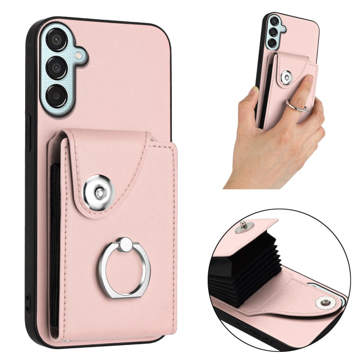 For Samsung Galaxy F15 / M15 Organ Card Bag Ring Holder Phone Case