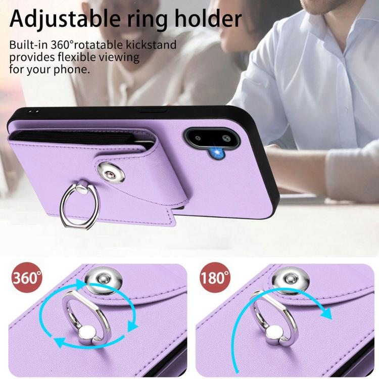 For Samsung Galaxy F06 5G / M06 5G Organ Card Bag Ring Holder Phone Case