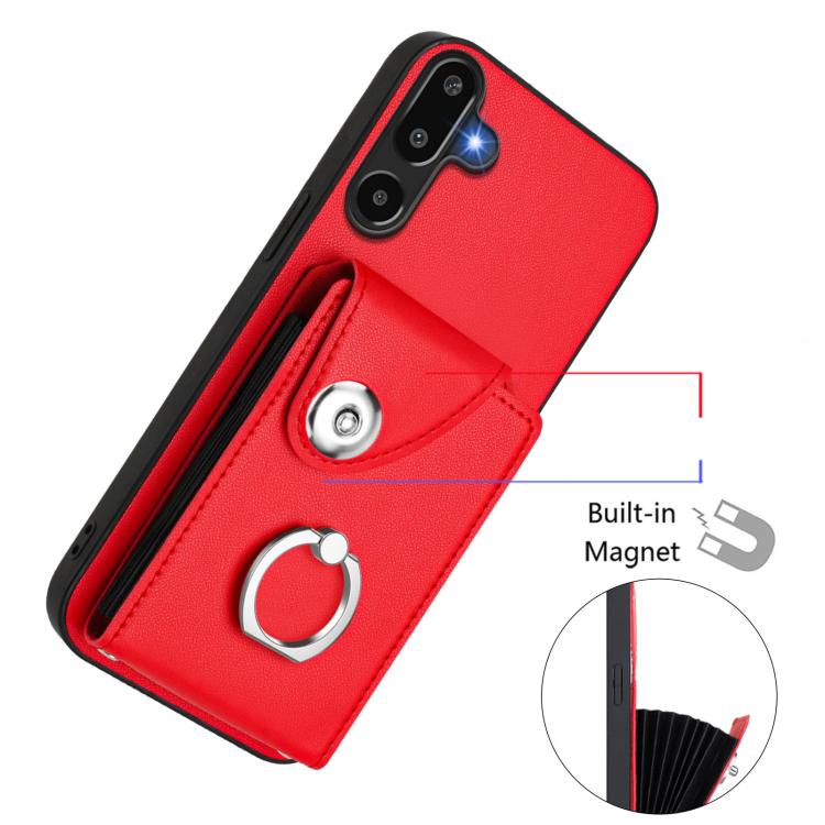 For Samsung Galaxy M16 5G / F16 5G Organ Card Bag Ring Holder Phone Case