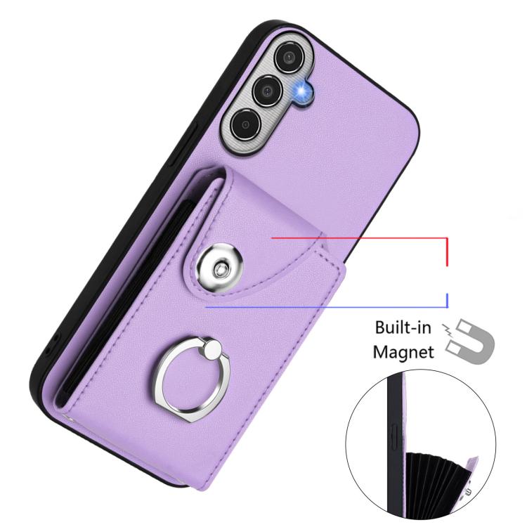 For Samsung Galaxy M35 5G Organ Card Bag Ring Holder Phone Case