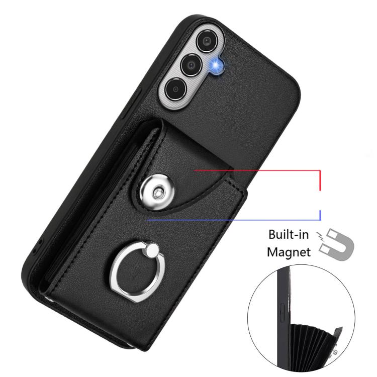 For Samsung Galaxy M35 5G Organ Card Bag Ring Holder Phone Case