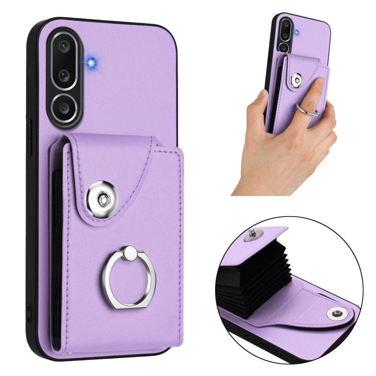 For Samsung Galaxy M56 5G Organ Card Bag Ring Holder Phone Case