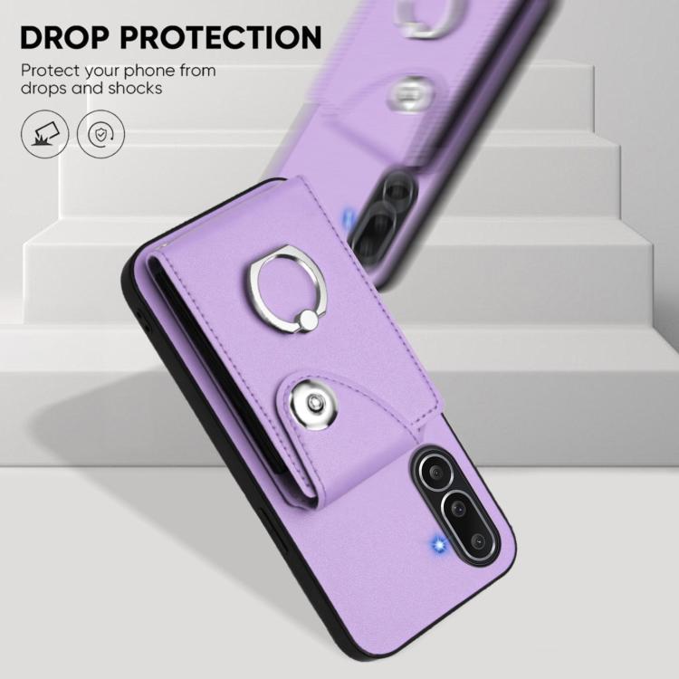 For Samsung Galaxy M56 5G Organ Card Bag Ring Holder Phone Case