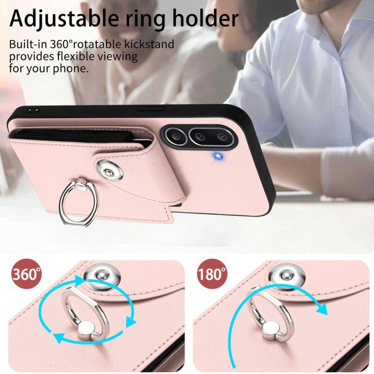 For Samsung Galaxy M56 5G Organ Card Bag Ring Holder Phone Case