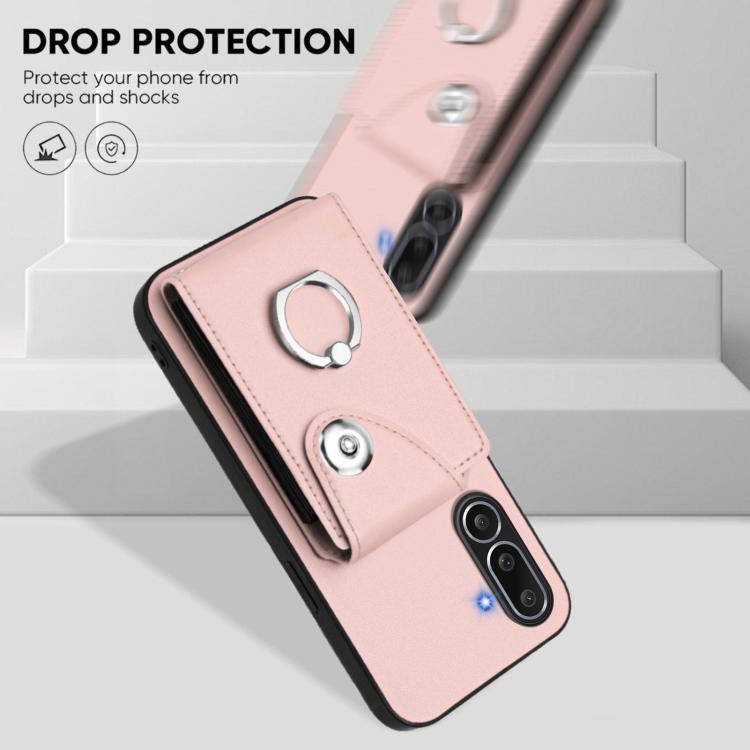 For Samsung Galaxy M56 5G Organ Card Bag Ring Holder Phone Case