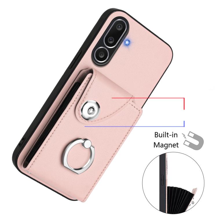 For Samsung Galaxy M56 5G Organ Card Bag Ring Holder Phone Case
