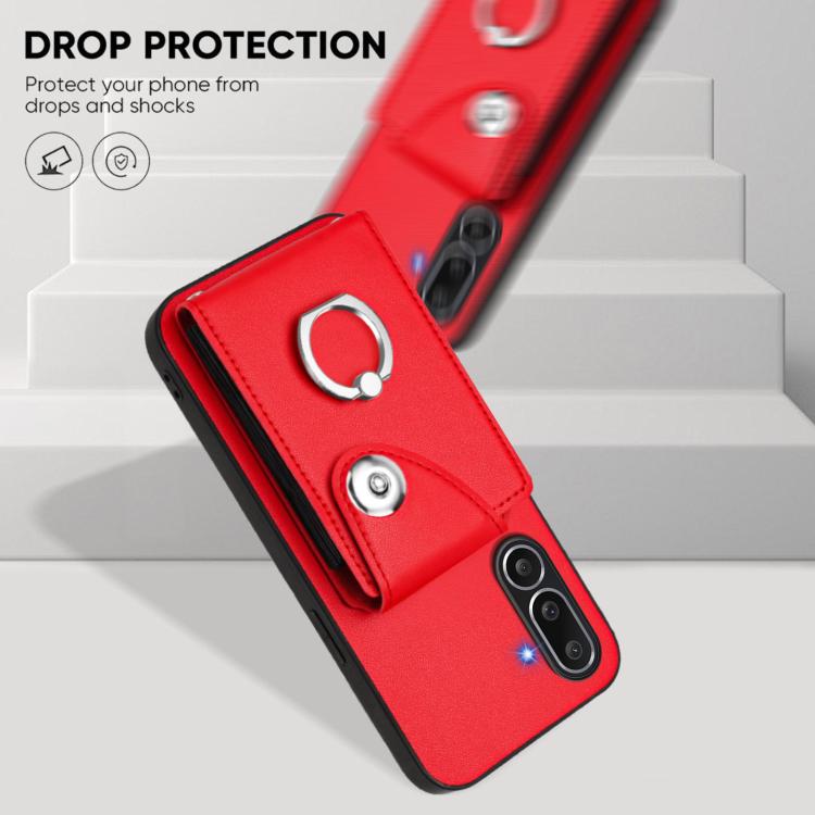 For Samsung Galaxy M56 5G Organ Card Bag Ring Holder Phone Case