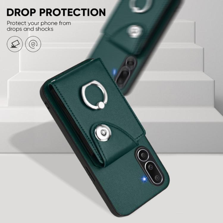 For Samsung Galaxy M56 5G Organ Card Bag Ring Holder Phone Case