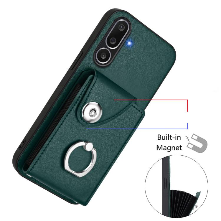 For Samsung Galaxy M56 5G Organ Card Bag Ring Holder Phone Case