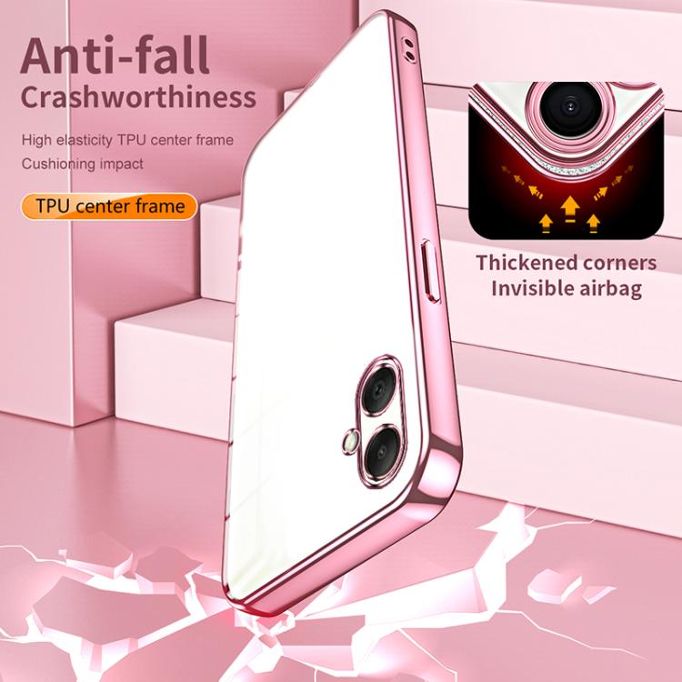 For Samsung Galaxy A07 Transparent Plating Fine Hole Phone Case