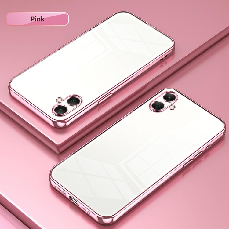 For Samsung Galaxy A07 Transparent Plating Fine Hole Phone Case