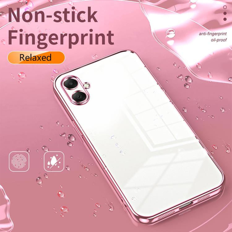 For Samsung Galaxy A07 Transparent Plating Fine Hole Phone Case
