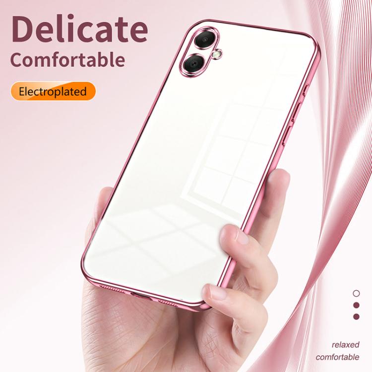 For Samsung Galaxy A07 Transparent Plating Fine Hole Phone Case