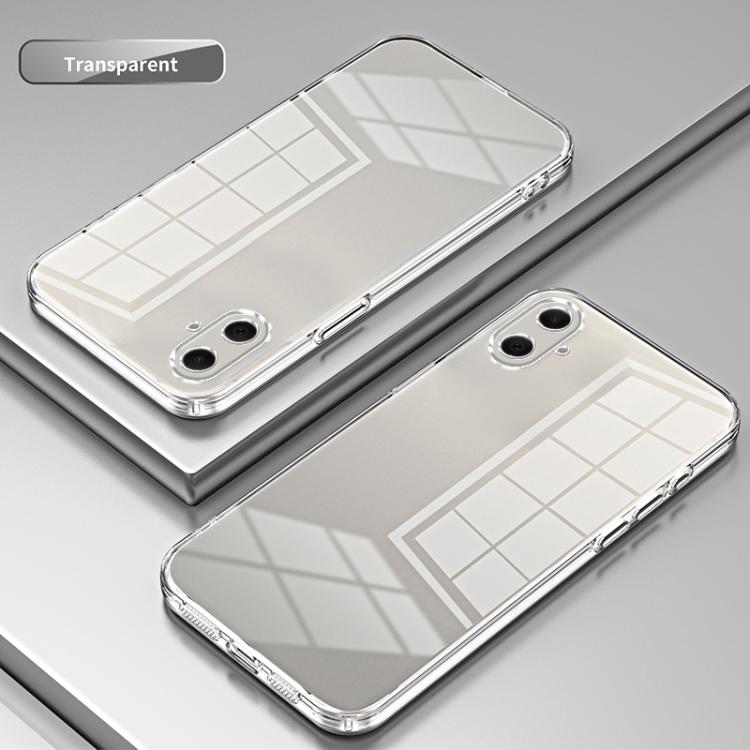 For Samsung Galaxy A07 Transparent Plating Fine Hole Phone Case