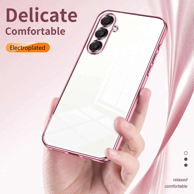 For Samsung Galaxy A17 Transparent Plating Fine Hole Phone Case