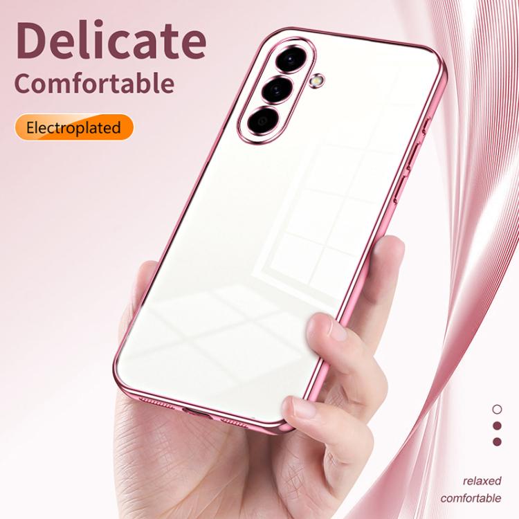 For Samsung Galaxy A57 5G Transparent Plating Fine Hole Phone Case