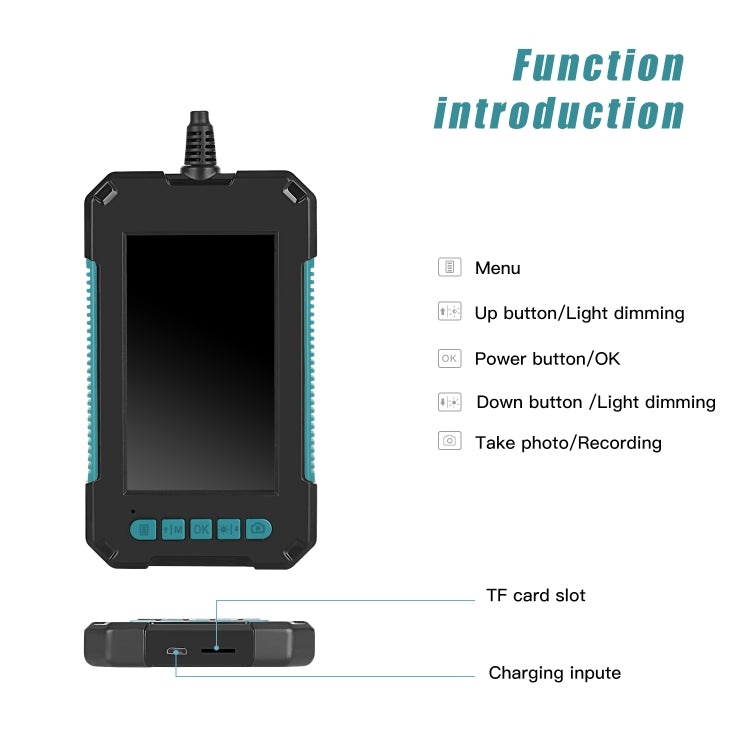 P40 8mm 1080P IP68 Waterproof 4.3 inch Highlight Screen Dual Camera Digital Endoscope, Length:2m Hard Cable