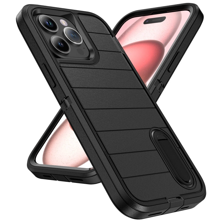 For iPhone 15 Pro Max Defender Gen2 Rugged PC + Silicone Phone Case with Holder