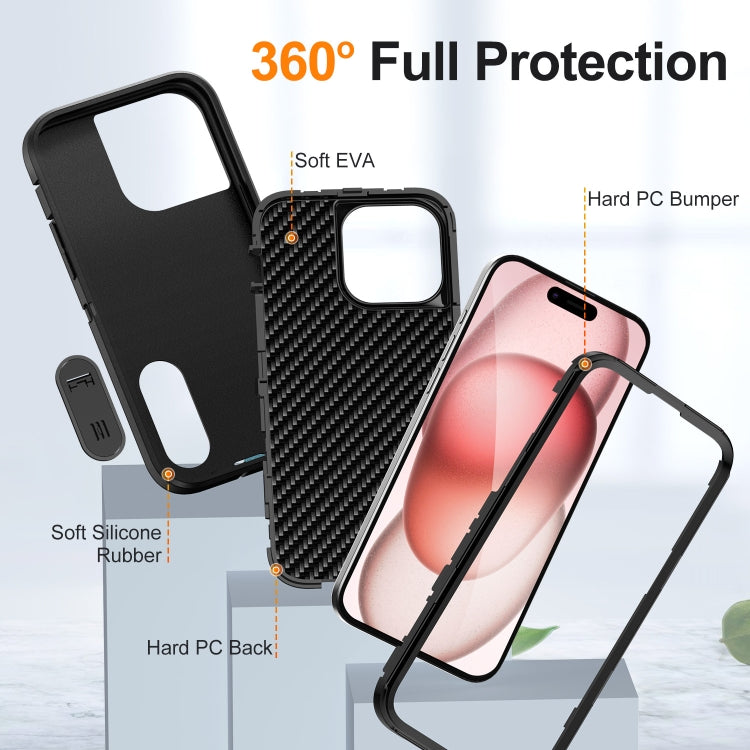 For iPhone 15 Pro Max Defender Gen2 Rugged PC + Silicone Phone Case with Holder