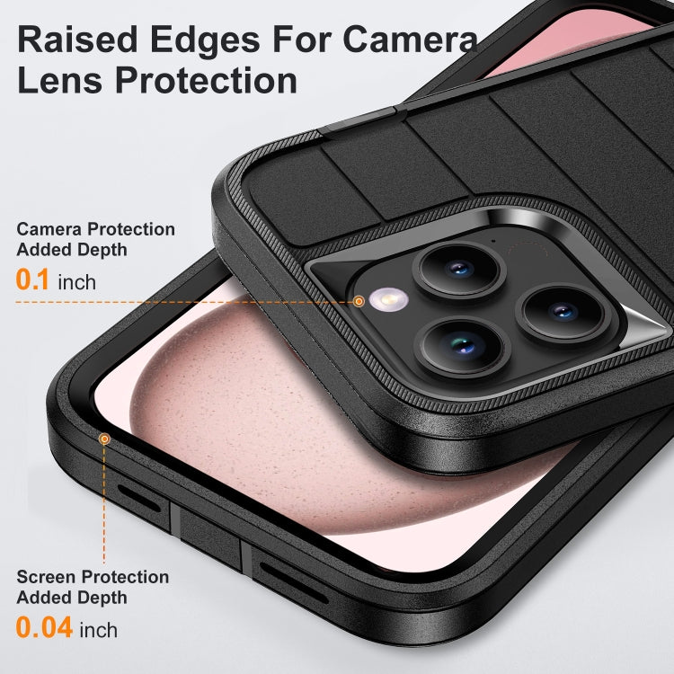 For iPhone 15 Pro Max Defender Gen2 Rugged PC + Silicone Phone Case with Holder