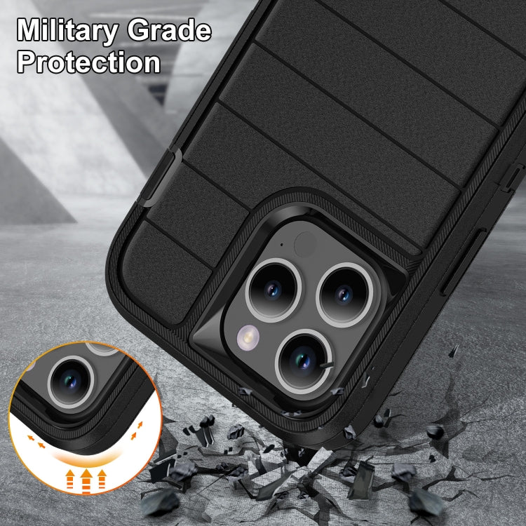 For iPhone 15 Pro Max Defender Gen2 Rugged PC + Silicone Phone Case with Holder