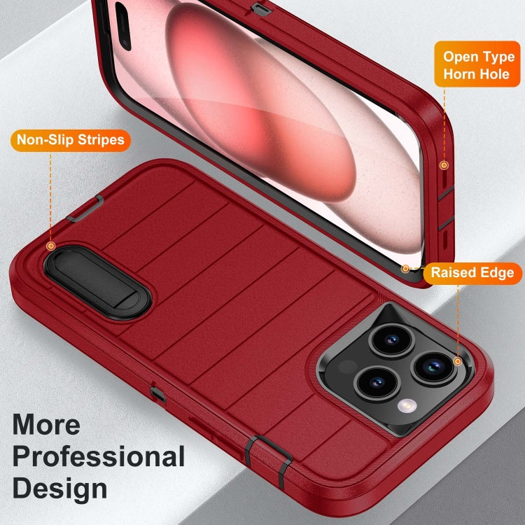 For iPhone 15 Pro Max Defender Gen2 Rugged PC + Silicone Phone Case with Holder