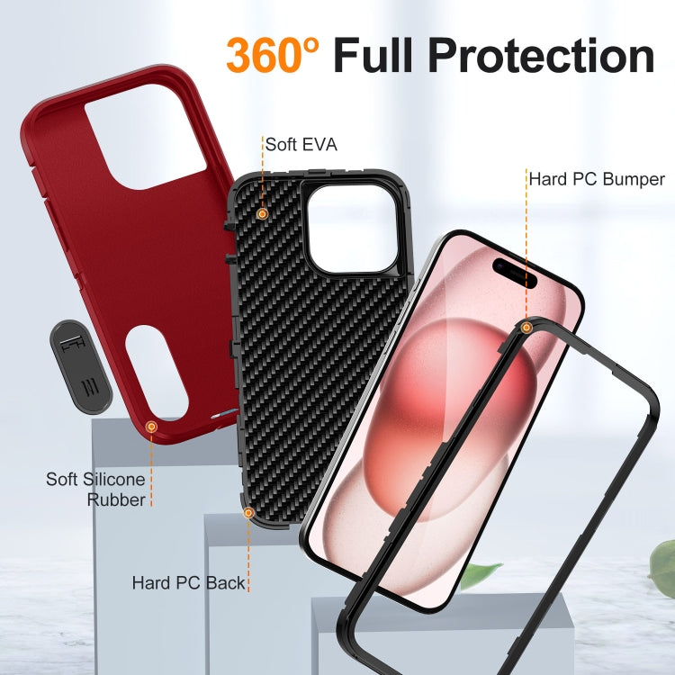 For iPhone 15 Pro Max Defender Gen2 Rugged PC + Silicone Phone Case with Holder