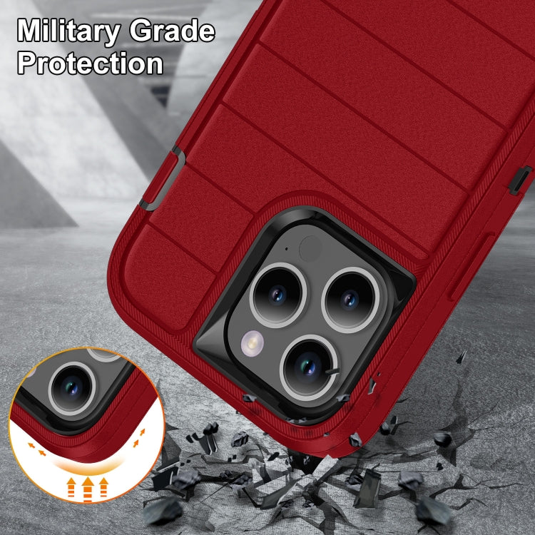For iPhone 15 Pro Max Defender Gen2 Rugged PC + Silicone Phone Case with Holder