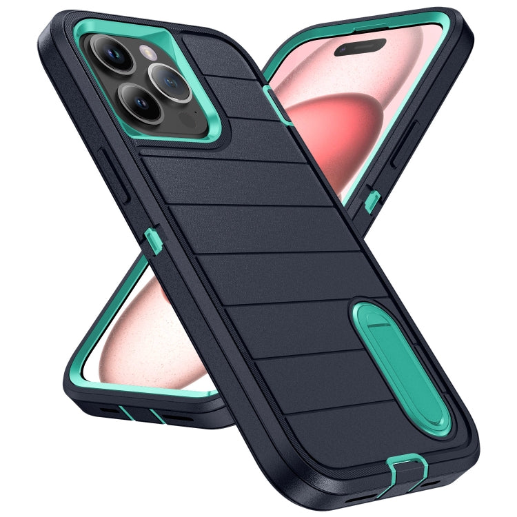 For iPhone 15 Pro Max Defender Gen2 Rugged PC + Silicone Phone Case with Holder