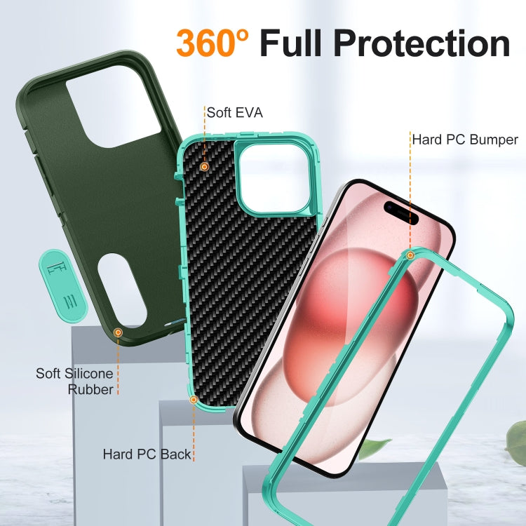 For iPhone 15 Pro Max Defender Gen2 Rugged PC + Silicone Phone Case with Holder