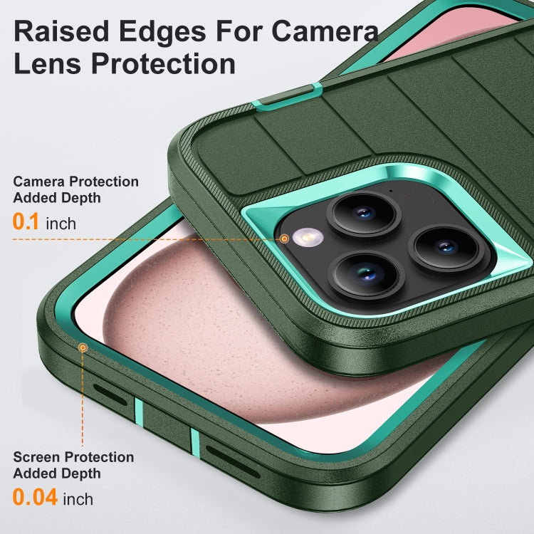 For iPhone 15 Pro Max Defender Gen2 Rugged PC + Silicone Phone Case with Holder