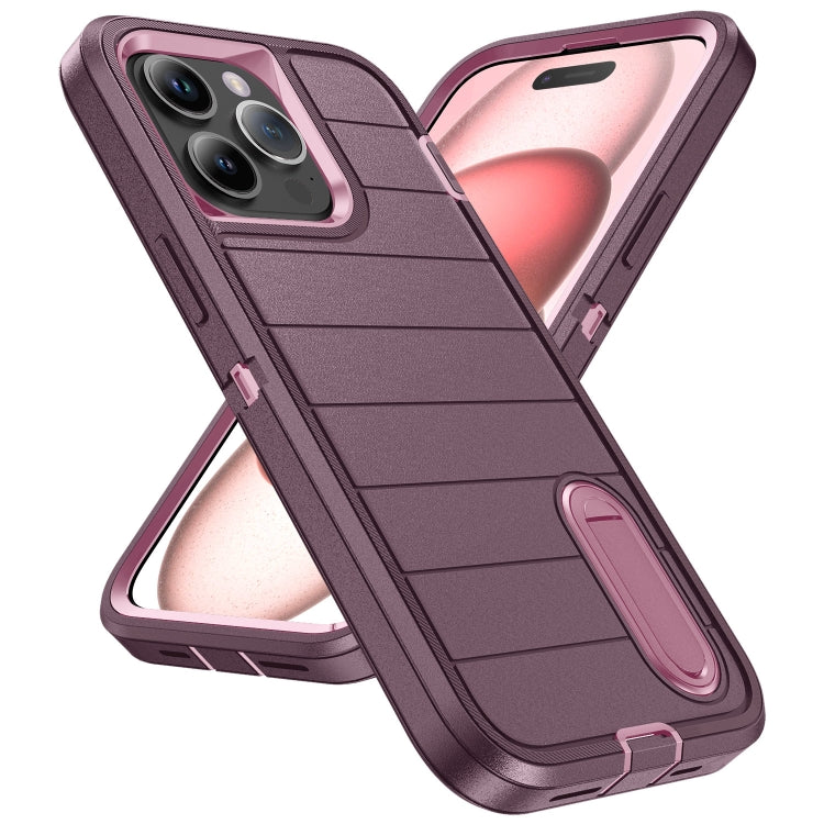For iPhone 15 Pro Max Defender Gen2 Rugged PC + Silicone Phone Case with Holder