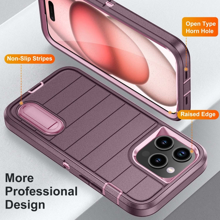 For iPhone 15 Pro Max Defender Gen2 Rugged PC + Silicone Phone Case with Holder