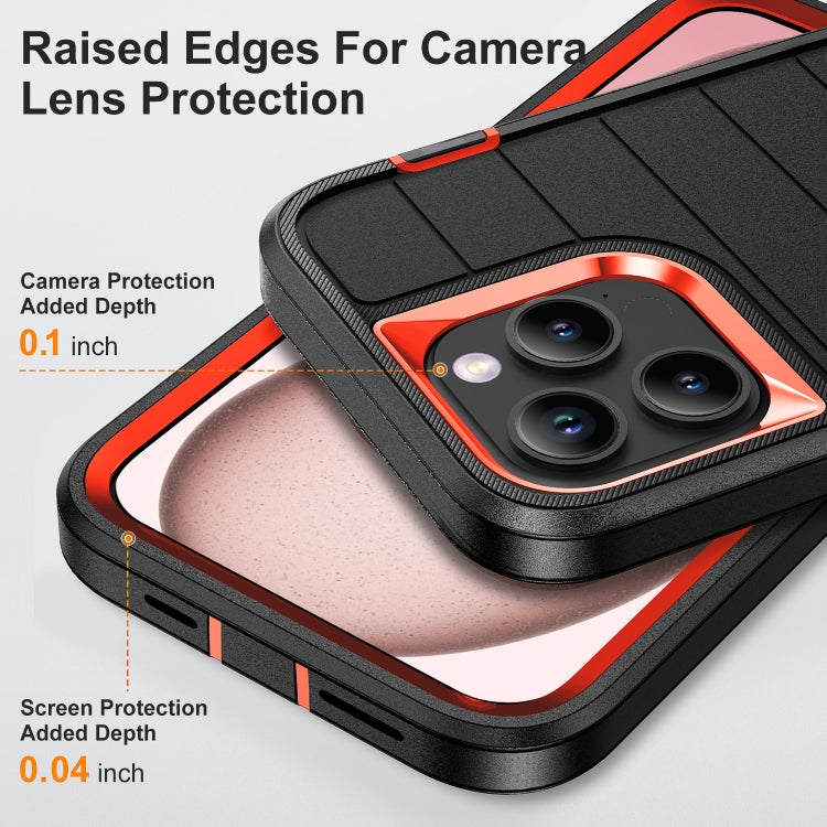 For iPhone 15 Pro Defender Gen2 Rugged PC + Silicone Phone Case with Holder