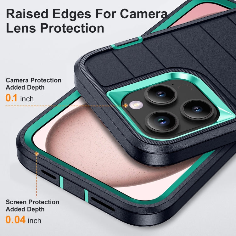 For iPhone 15 Pro Defender Gen2 Rugged PC + Silicone Phone Case with Holder